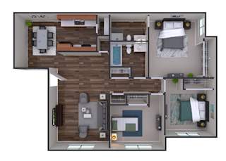 3Bed_2Bath_1050SQFT at Vacaville Park Apartments, California